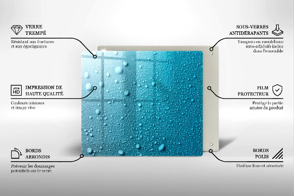 Kalené sklo za sporák Kvapky vody