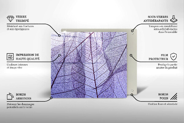Kalené sklo za sporák Listy so žilami