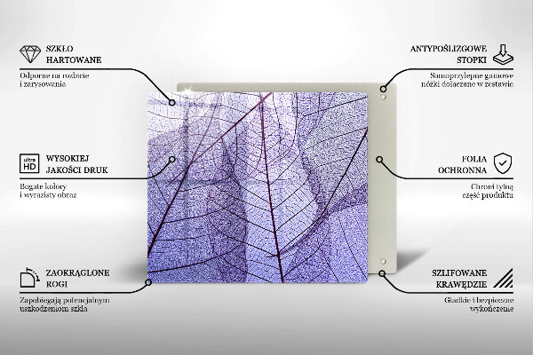 Kalené sklo za sporák Listy so žilami