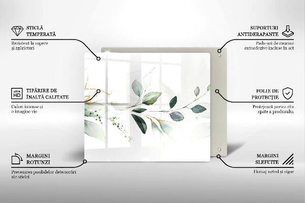 Kalené sklo za sporák Akvarelové listy