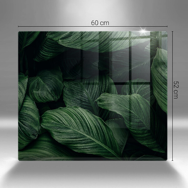 Kalené sklo za sporák Tmavé listy