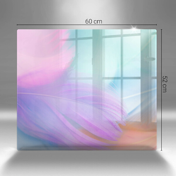 Kalené sklo za sporák Pastelové perie