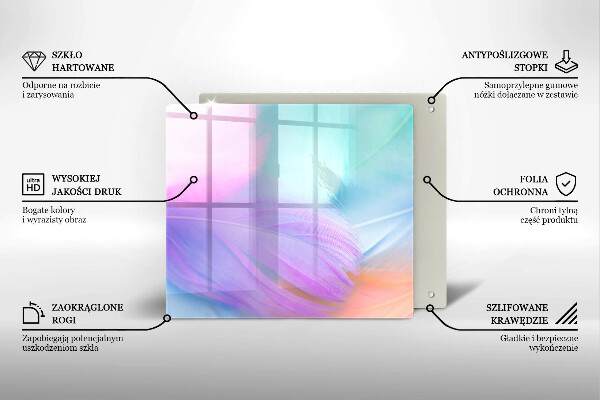 Kalené sklo za sporák Pastelové perie