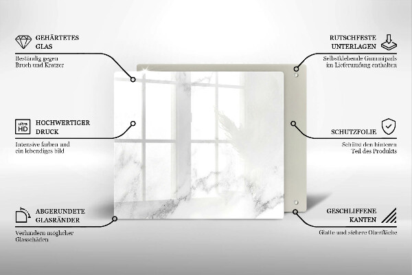 Kalené sklo za sporák Moderný mramor