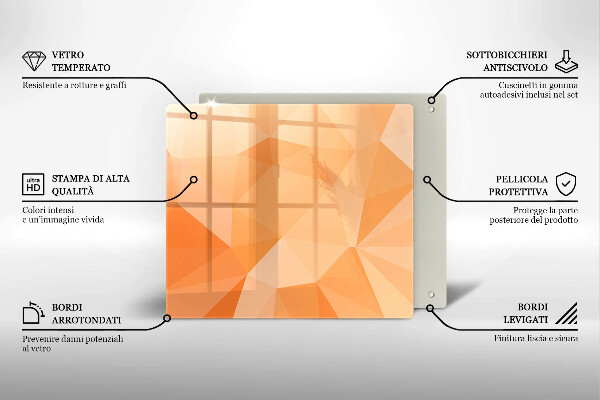 Kalené sklo za sporák Geometrické pozadie
