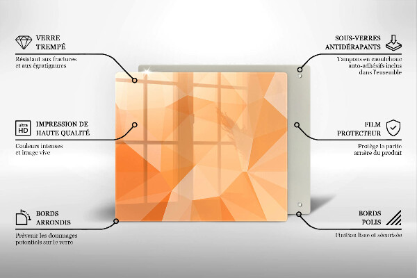 Kalené sklo za sporák Geometrické pozadie