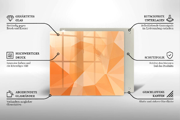 Kalené sklo za sporák Geometrické pozadie