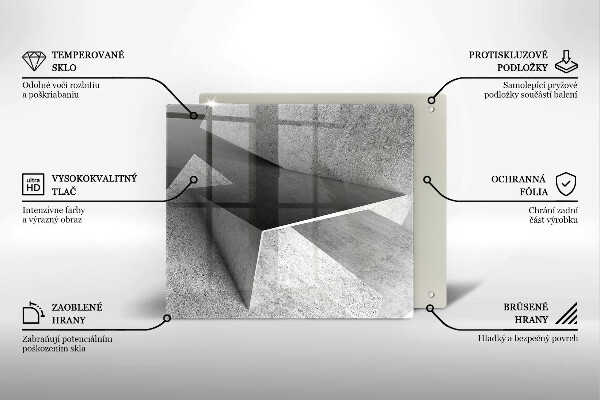 Kalené sklo za sporák Konkrétna abstrakcia