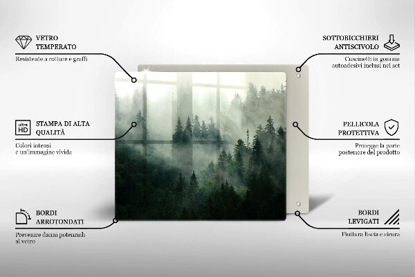 Kryt na indukčnú dosku Hmlistá lesná krajina