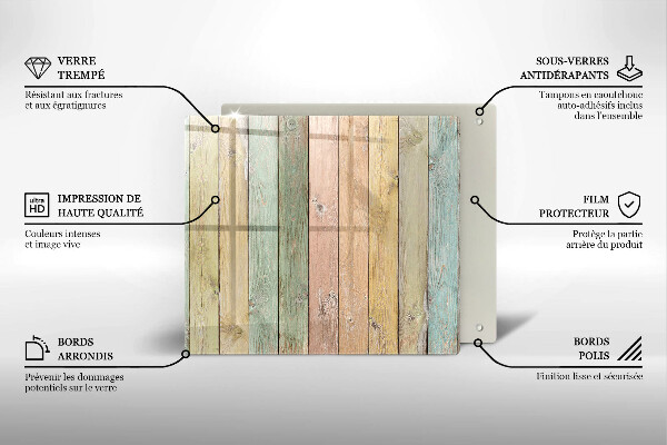 Kryt na indukčnú dosku Farebné vintage dosky