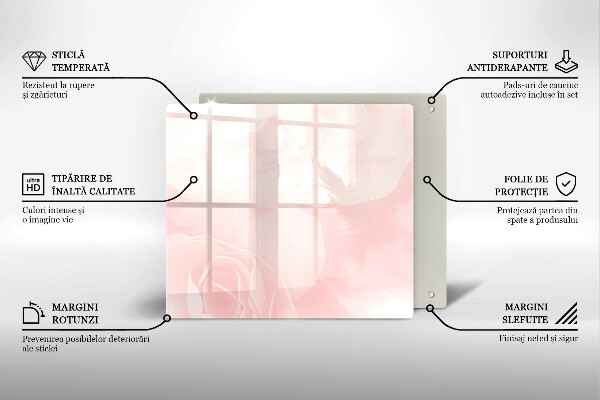 Kryt na indukčnú dosku Pozadie pastelových ruží