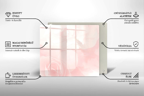 Kryt na indukčnú dosku Pozadie pastelových ruží