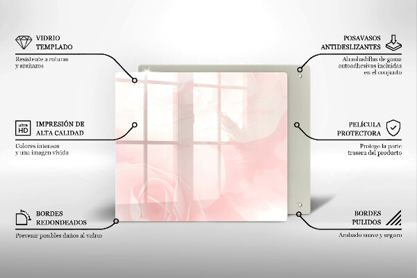 Kryt na indukčnú dosku Pozadie pastelových ruží