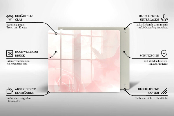 Kryt na indukčnú dosku Pozadie pastelových ruží