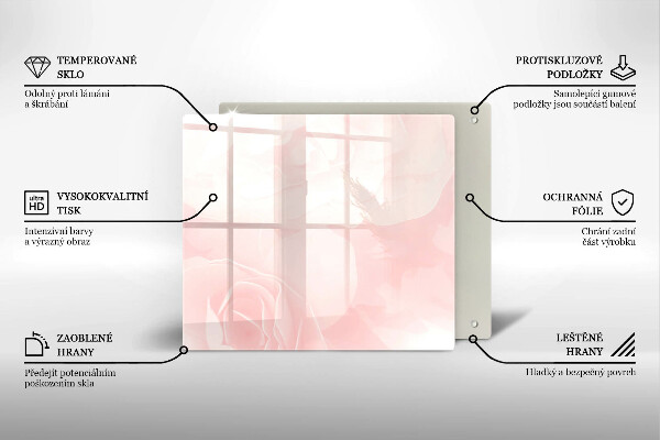 Kryt na indukčnú dosku Pozadie pastelových ruží