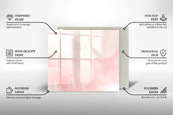 Kryt na indukčnú dosku Pozadie pastelových ruží