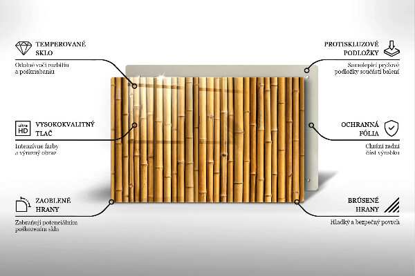 Sklo za varnú dosku Prírodný boho bambus
