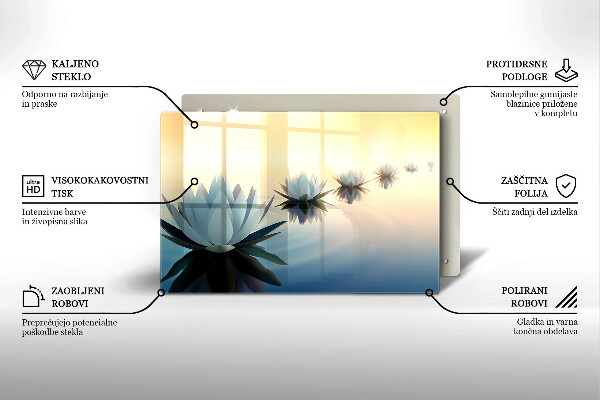 Sklo za varnú dosku Lily kvety na vode