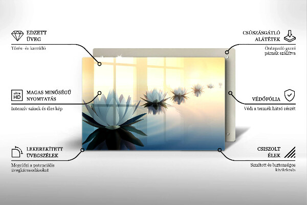 Sklo za varnú dosku Lily kvety na vode