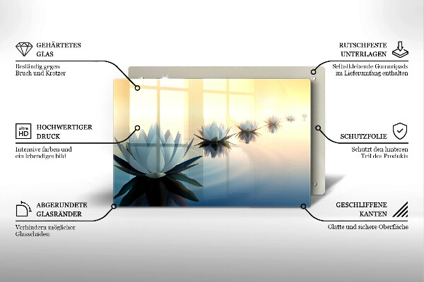 Sklo za varnú dosku Lily kvety na vode