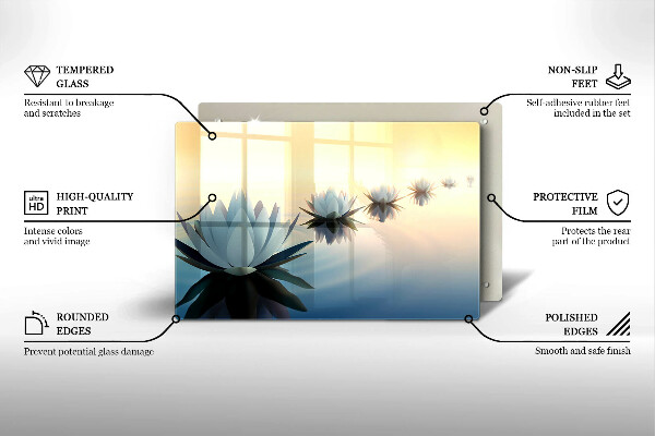 Sklo za varnú dosku Lily kvety na vode