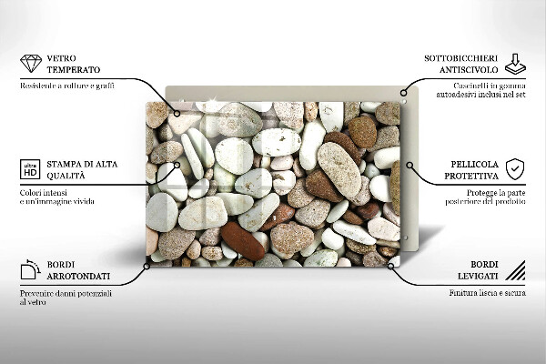 Kryt na indukčnú dosku Malé kamienky na pozadí