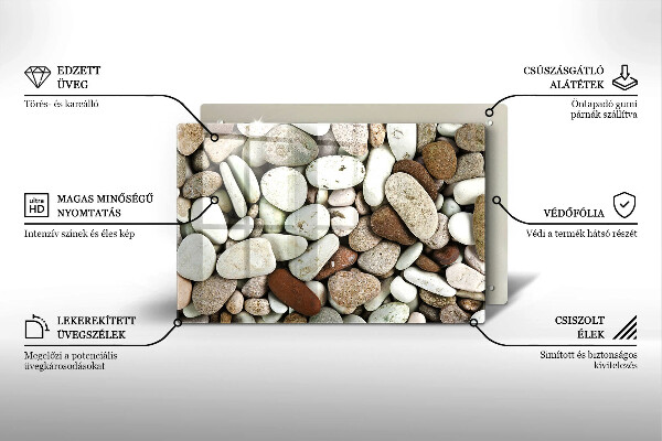 Kryt na indukčnú dosku Malé kamienky na pozadí