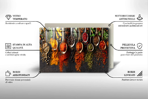 Sklo za varnú dosku Lyžice s korením