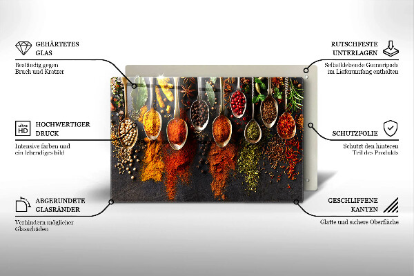 Sklo za varnú dosku Lyžice s korením