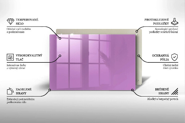 Sklo za varnú dosku Fialová farba