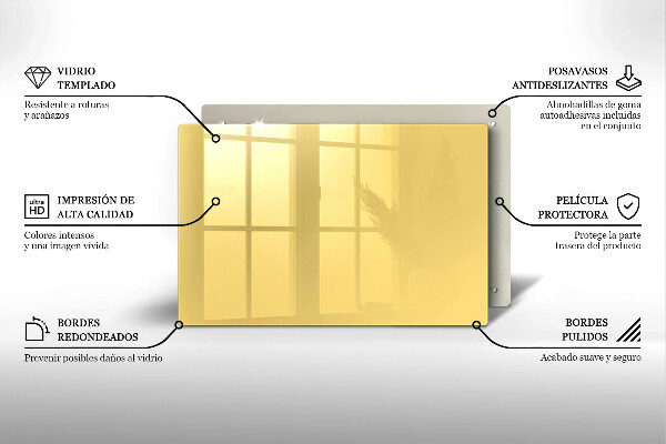 Sklenený kryt za sporák žltá