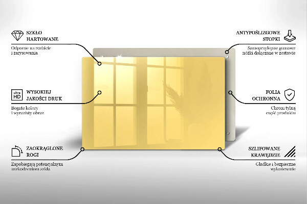 Sklenený kryt za sporák žltá