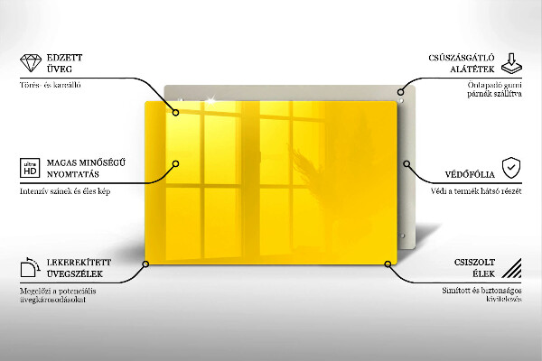 Sklenený kryt za sporák žltá