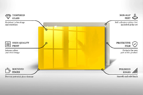 Sklenený kryt za sporák žltá