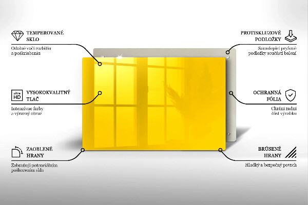 Sklenený kryt za sporák žltá