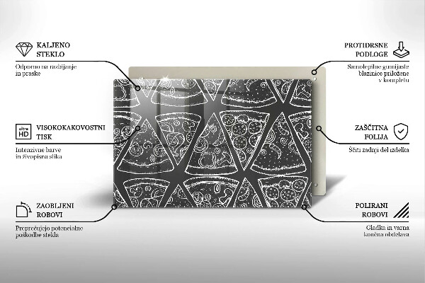 Sklo za varnú dosku Pizza ilustrácie