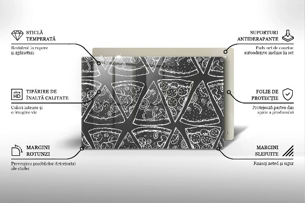 Sklo za varnú dosku Pizza ilustrácie