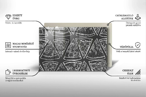 Sklo za varnú dosku Pizza ilustrácie