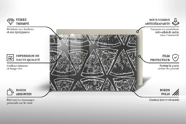 Sklo za varnú dosku Pizza ilustrácie