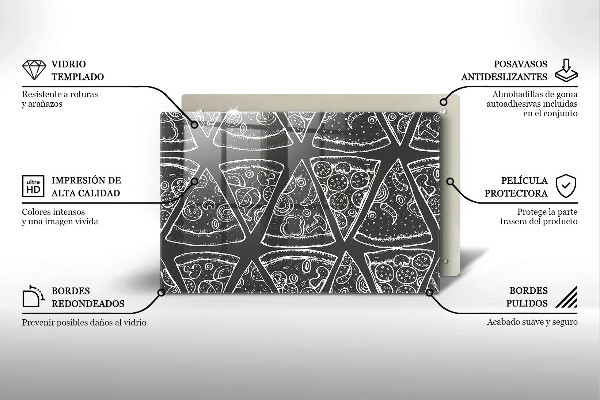 Sklo za varnú dosku Pizza ilustrácie