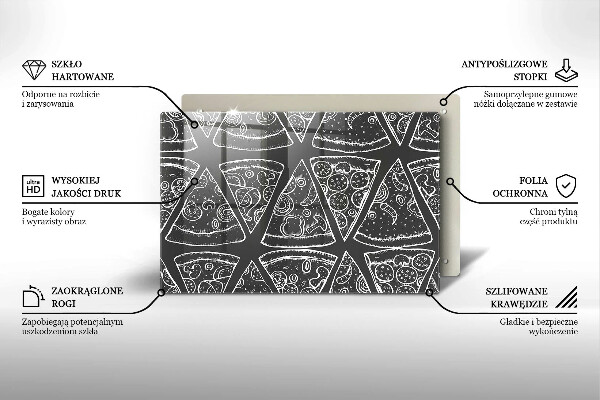 Sklo za varnú dosku Pizza ilustrácie