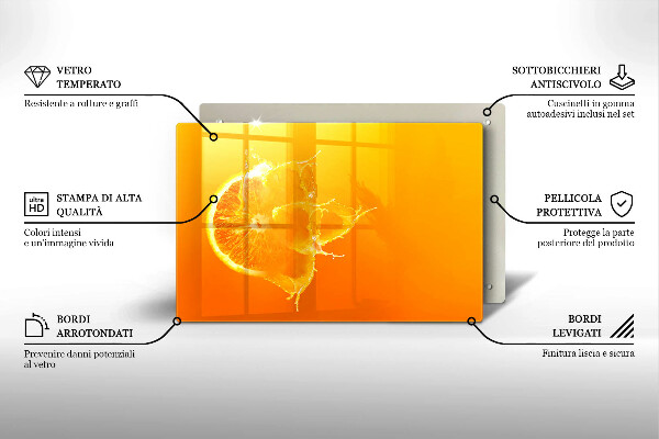 Sklo za varnú dosku Šťavnaté oranžové ovocie
