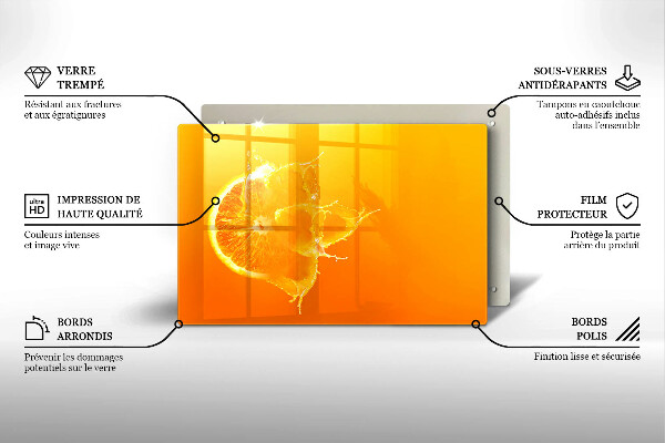 Sklo za varnú dosku Šťavnaté oranžové ovocie