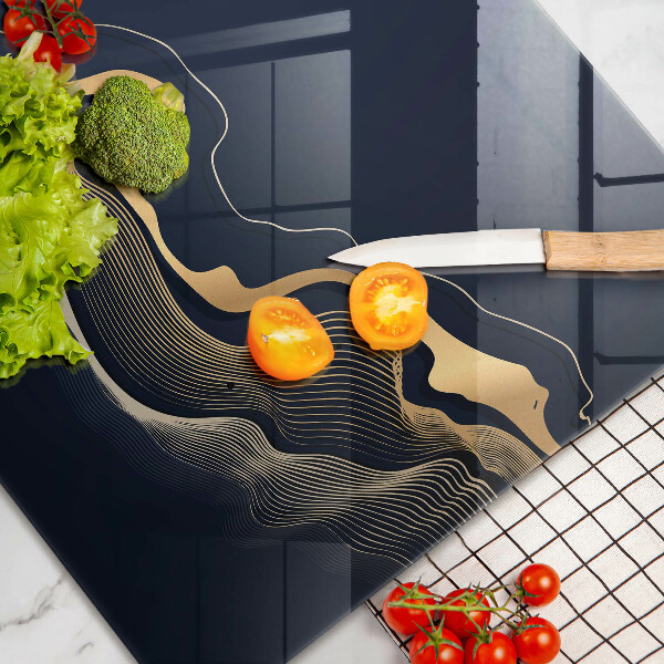 Sklo za varnú dosku Abstraktné zlaté čiary