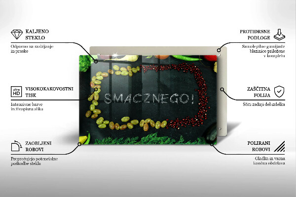 Kryt na indukčnú dosku Nápis Smacznego!