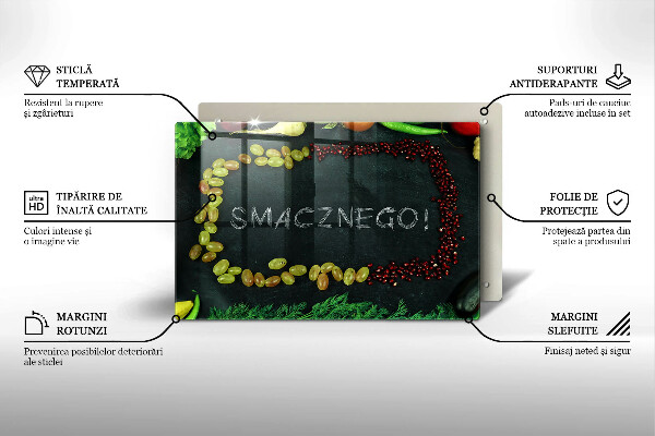Kryt na indukčnú dosku Nápis Smacznego!