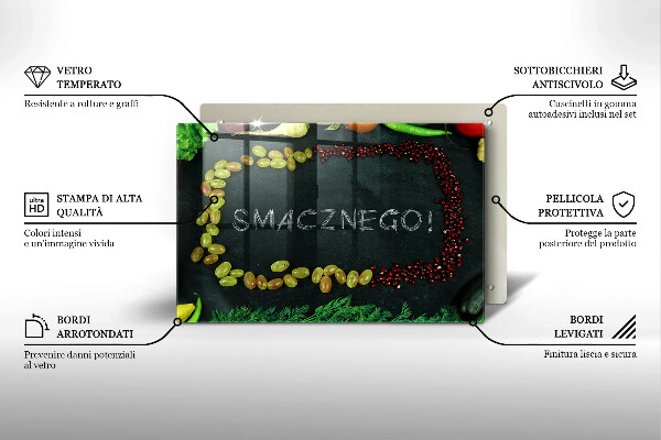 Kryt na indukčnú dosku Nápis Smacznego!