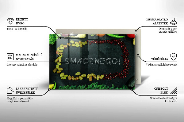 Kryt na indukčnú dosku Nápis Smacznego!