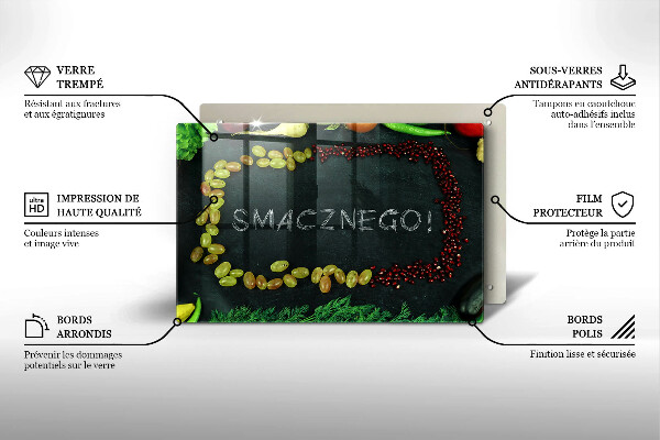 Kryt na indukčnú dosku Nápis Smacznego!