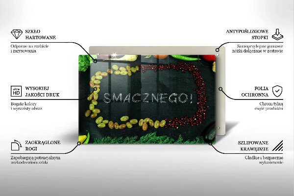 Kryt na indukčnú dosku Nápis Smacznego!